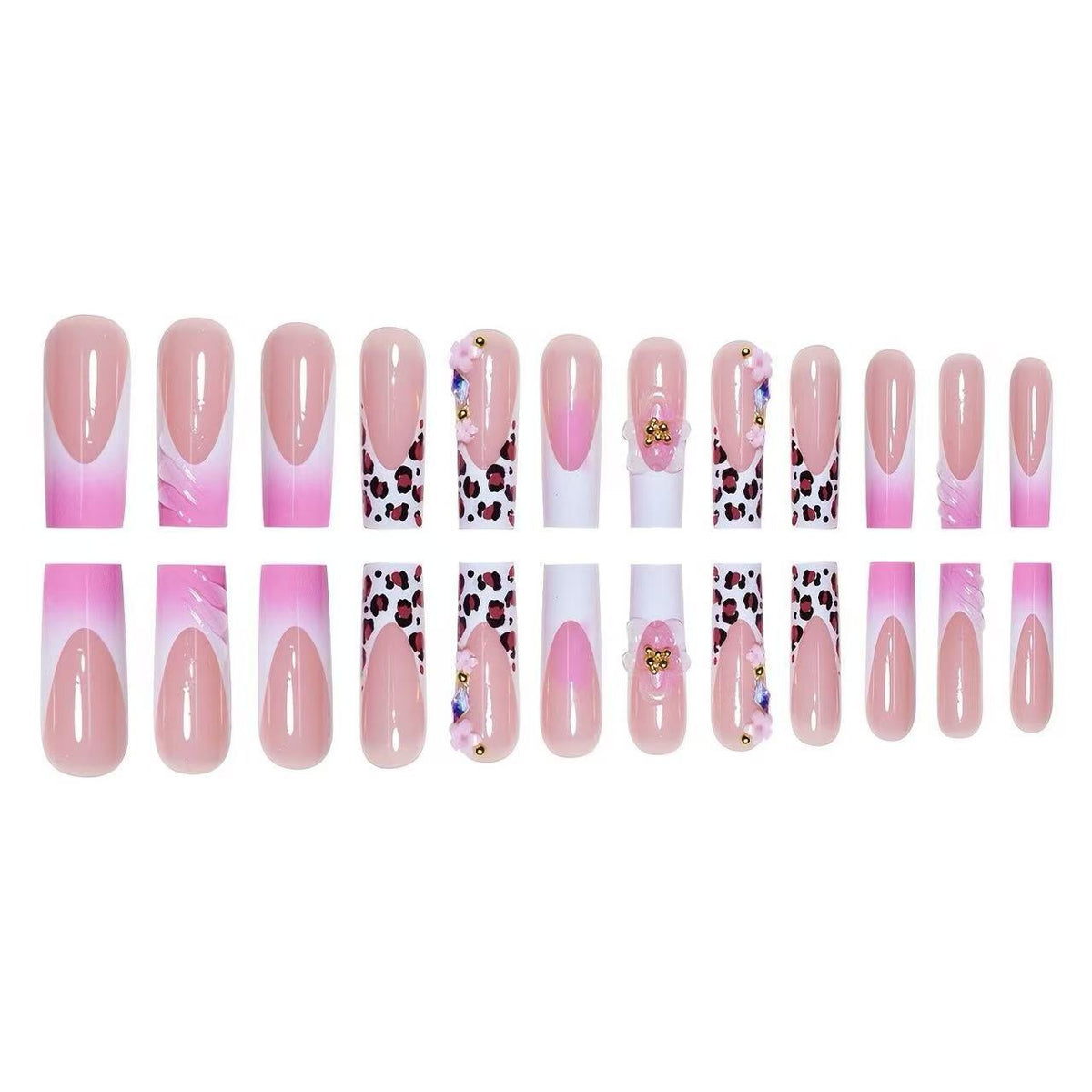 No.F497 Leopard Print Fingernails Patch 24pcs/Set