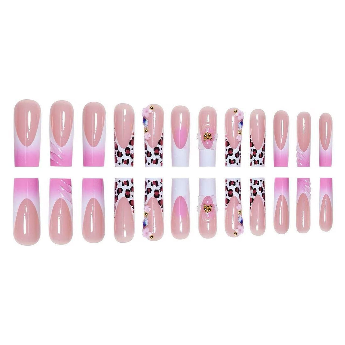 No.F497 Leopard Print Fingernails Patch 24pcs/Set