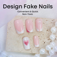 No.VN28 Pink Love Fingernails Patch 24pcs/Set