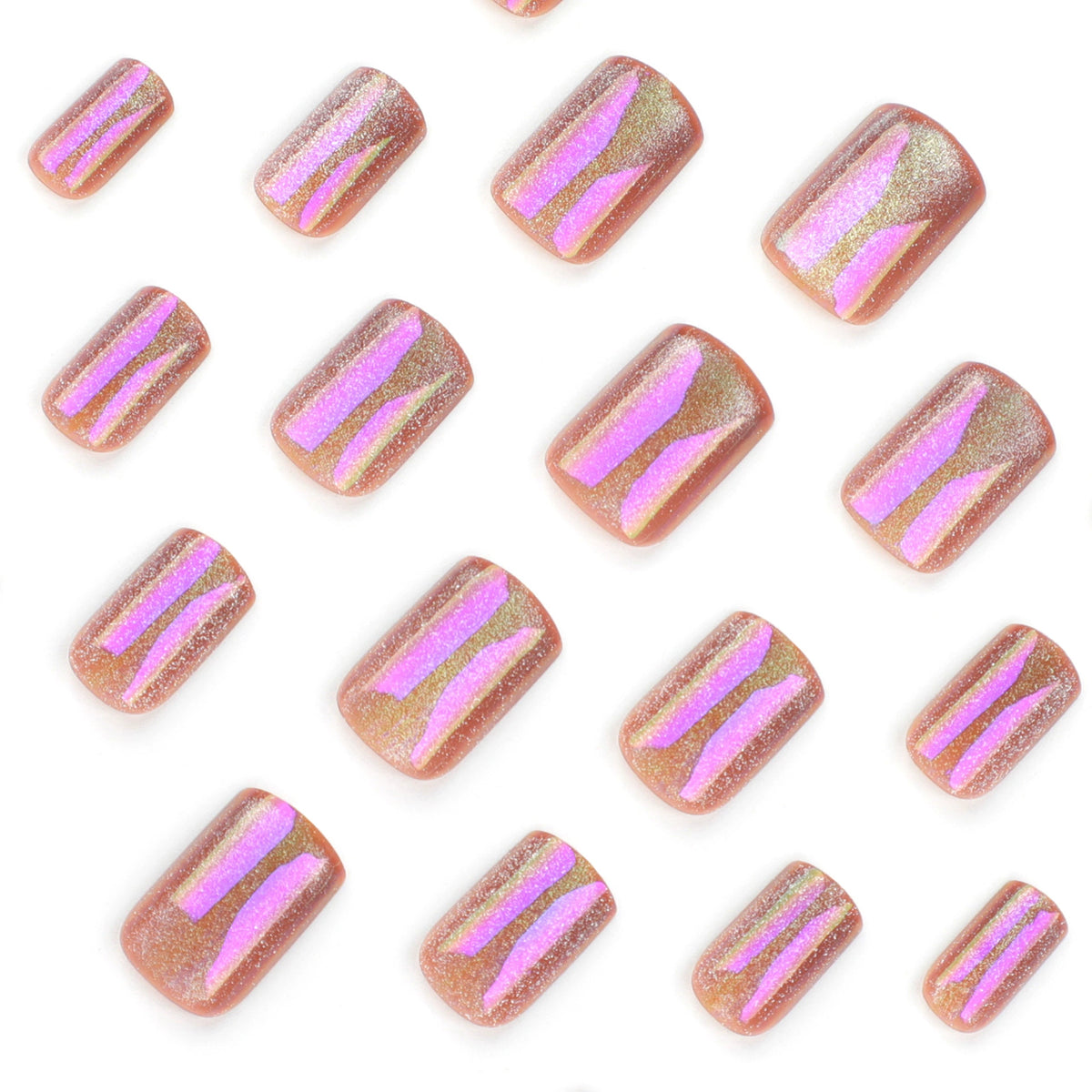 No.F291 Purple Cat's Eye Fingernails Patch 24pcs/Set