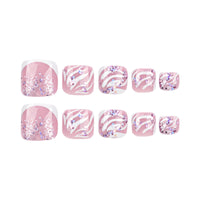 No.351 Cute Glitter Toenails Patch 24pcs/Set