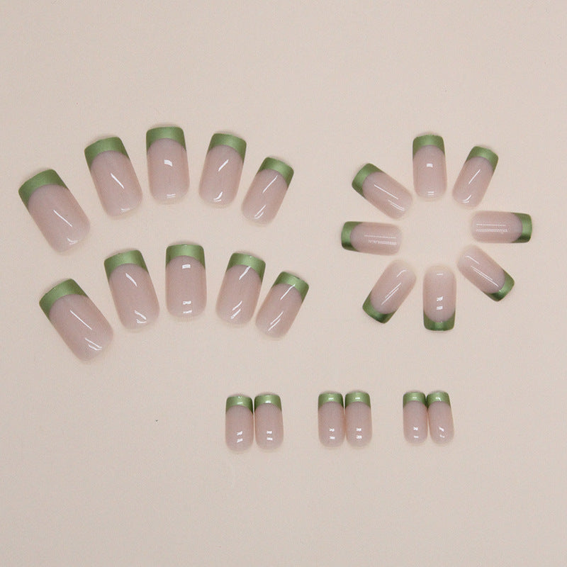 No.F384 Bright Green Fingernails Patch 24pcs/Set