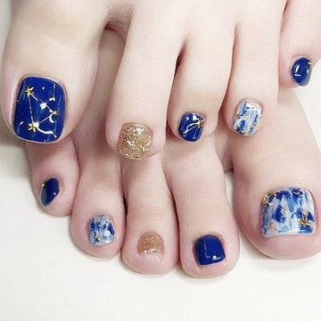 No.552 Starry Blue Toenails Patch 24pcs/Set
