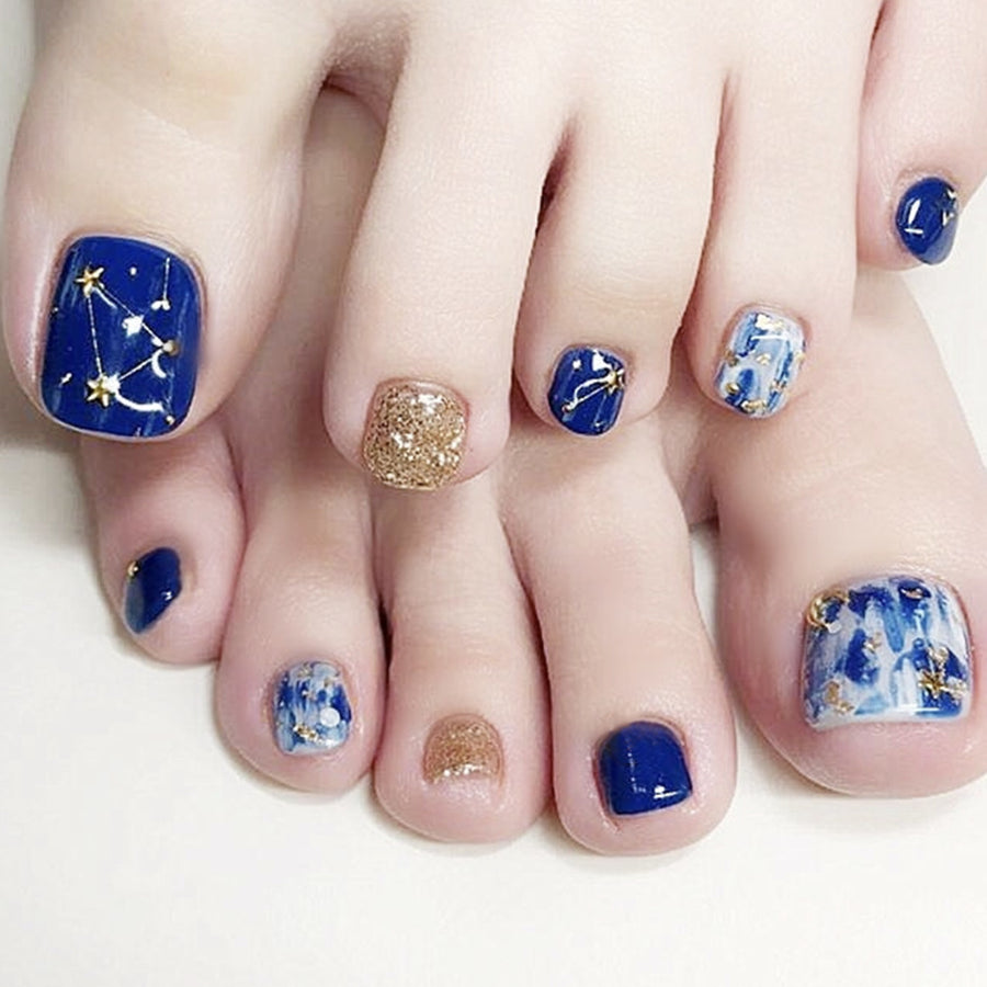 No.552 Starry Blue Toenails Patch 24pcs/Set