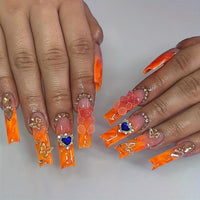 No.PSN156 Orange Bow Hand & Toe Pair Set-48pcs