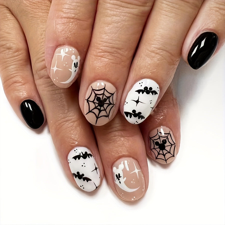 No.AW60 Halloween Bat Spider Fingernails Patch 24pcs/Set