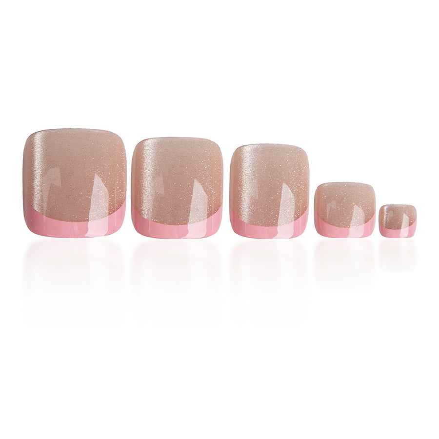 No.618 Pink Cat's Eye Toenails Patch 24pcs/Set
