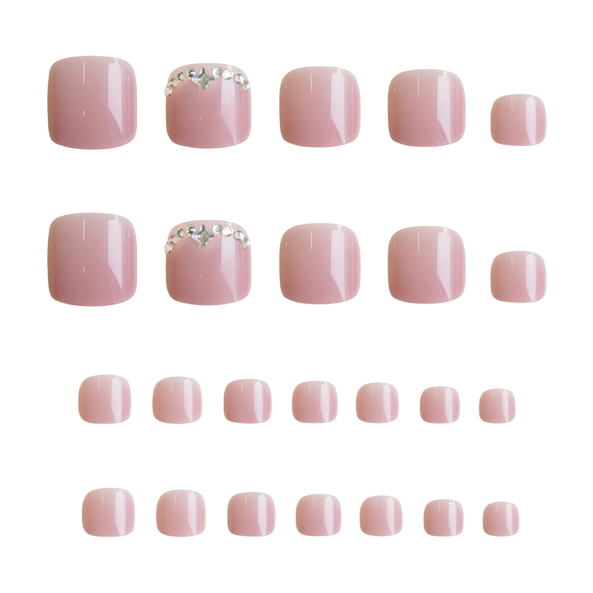 No.814 Pink Toenails Patch 24pcs/Set