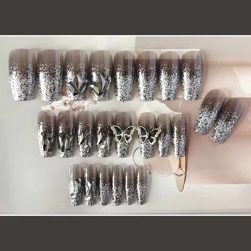 No.F232 Black Fingernails Patch 24pcs/Set