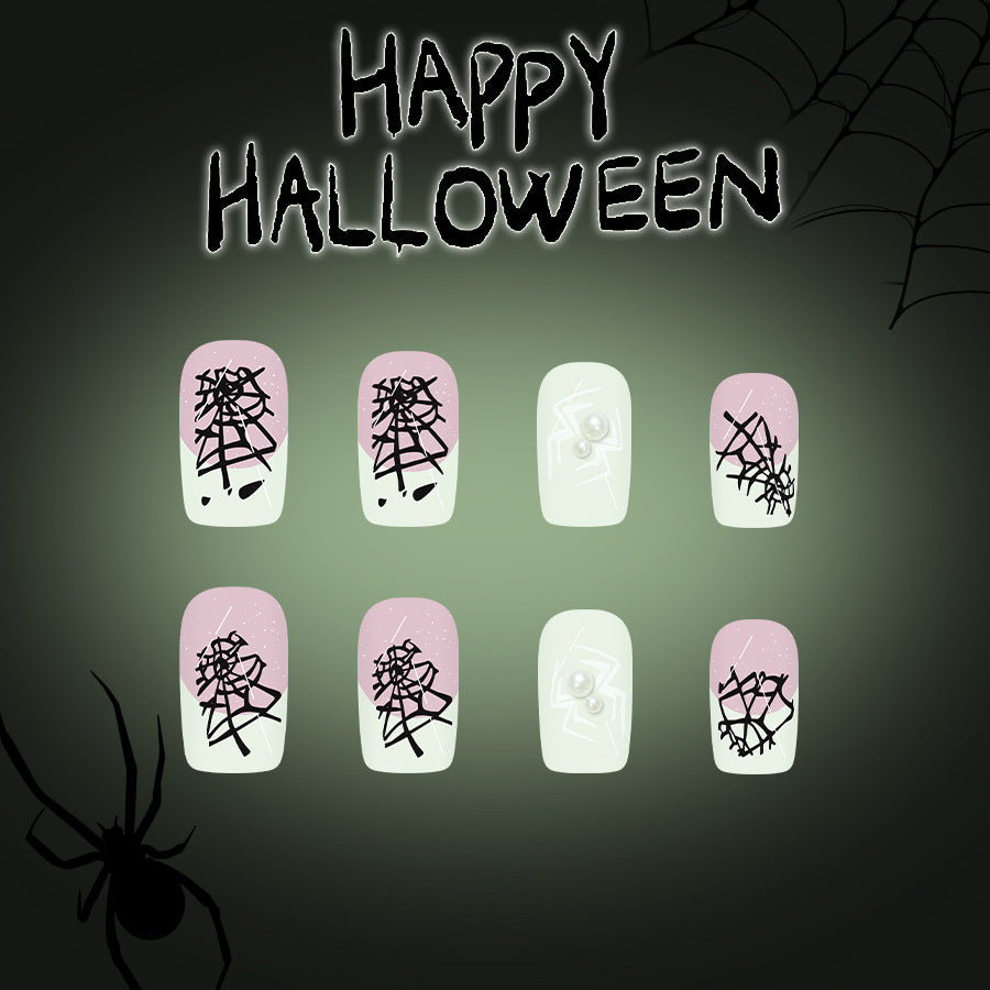 No.AW123 Halloween White Spider Fingernails Patch 24pcs/Set