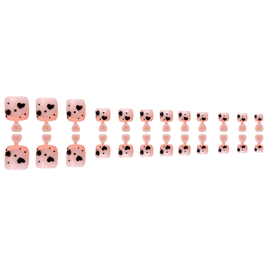 No.557 Pink Leopard Toenails Patch 24pcs/Set