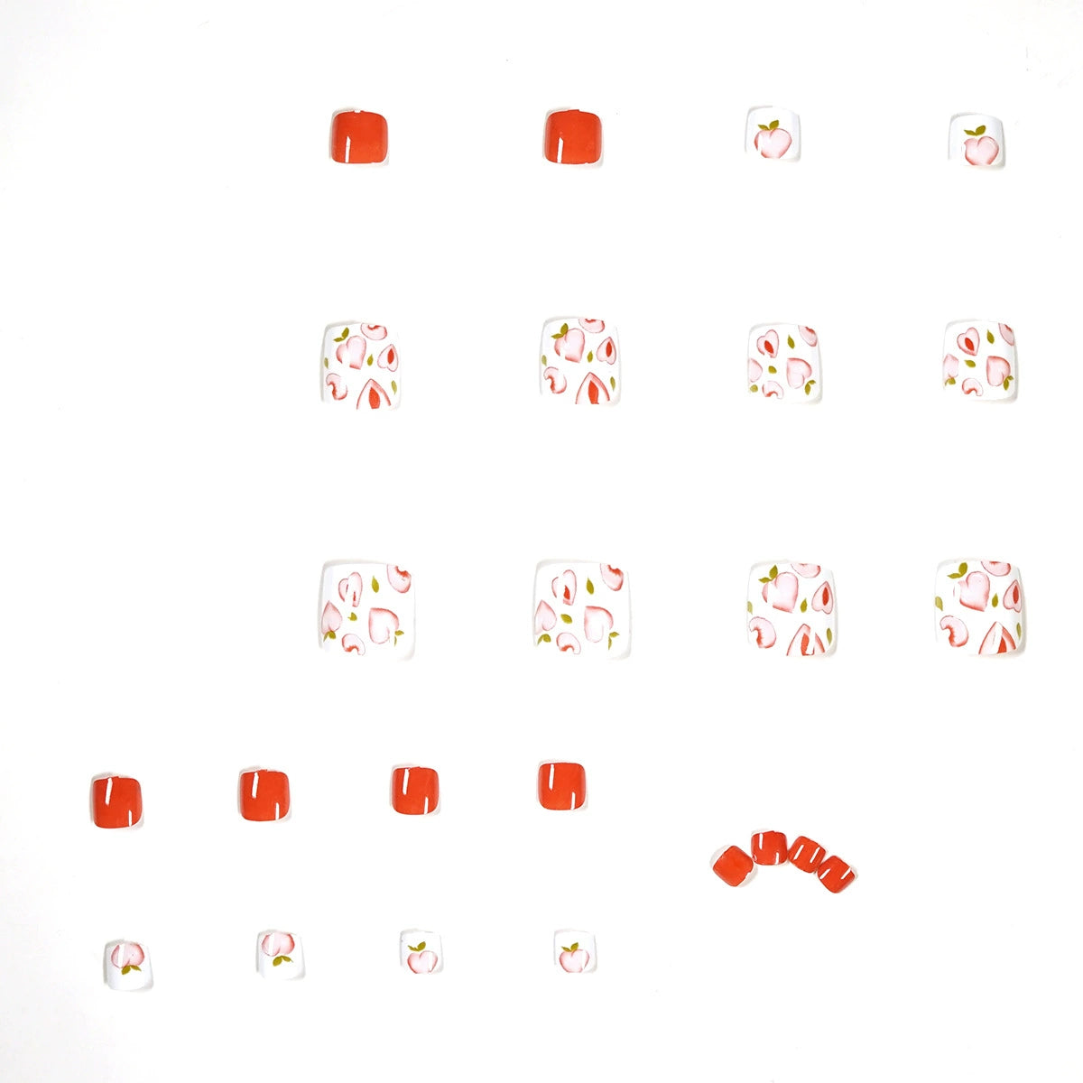 No.456 Light Orange Toenails Patch 24pcs/Set