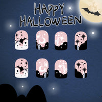 No.AW73 Halloween White Star&Moon Fingernails Patch 24pcs/Set