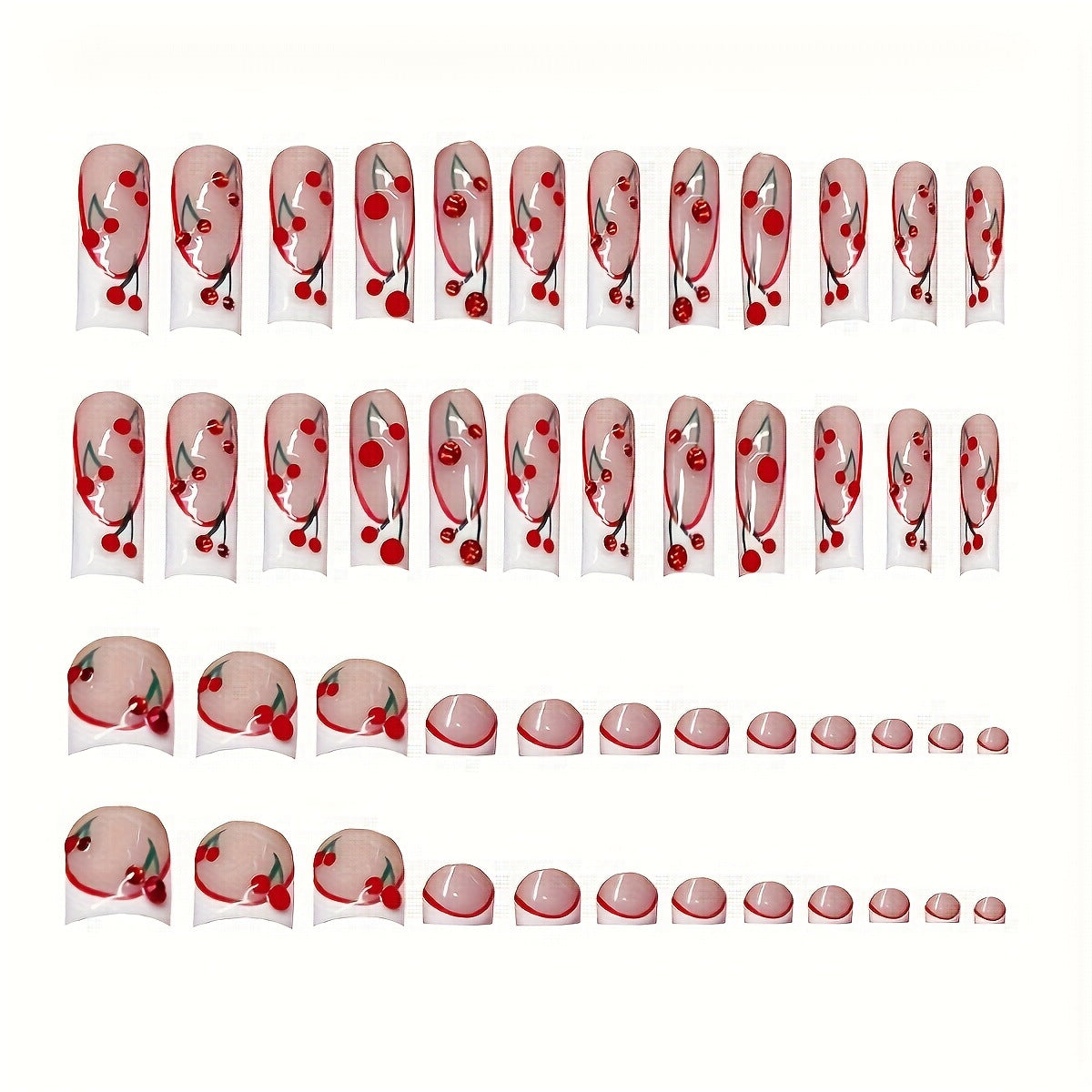 No.PSN195 Cherry Hand & Toe Pair Set-48pcs