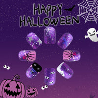 No.AW37 Halloween Purple Fingernails Patch 24pcs/Set