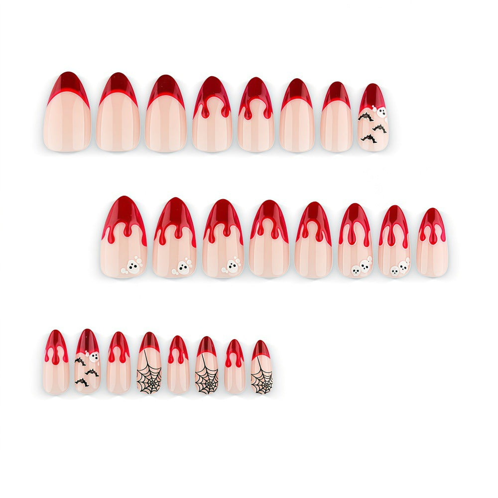 No.AW199 Halloween Dark Spider Web Fingernails Patch 24pcs/Set