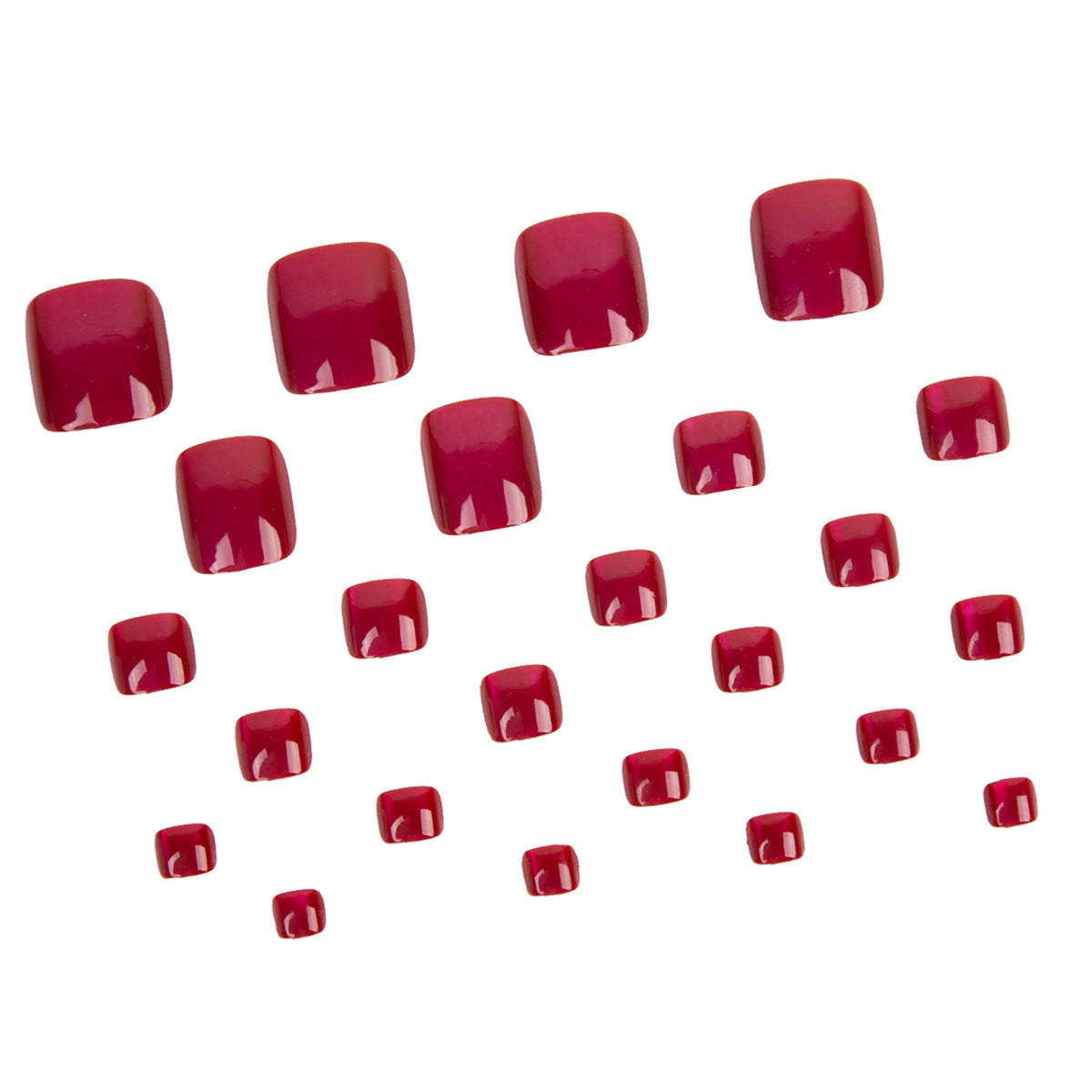 No.619 Wine Red Cat's Eye Toenails Patch 24pcs/Set