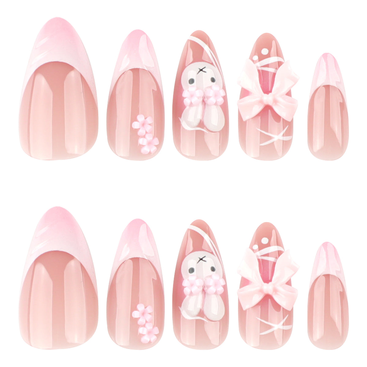 No.ET5 Flower Cute Rabbit Fingernails Patch 24pcs/Set