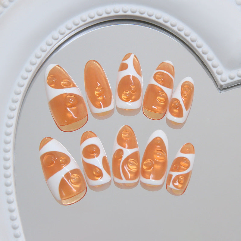 No.F665 Orange Fingernails Patch 24pcs/Set