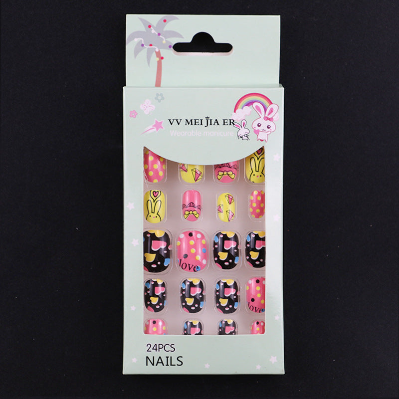 No.KD7 Cute Mini Kids Press on Fingernails 24pcs/Set