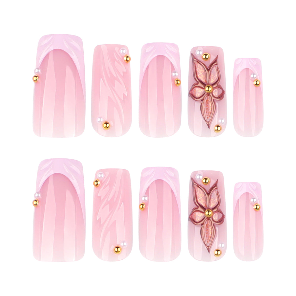 No.F620 Flower Fingernails Patch 24pcs/Set