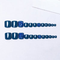 No.115 Blue Rhinestone-studded Fake Toenail 24pcs/Set