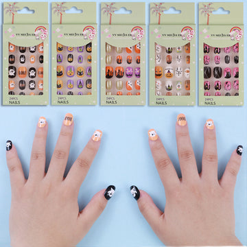 No.KD13 Halloween Mini Kids Press on Fingernails 24pcs/Set