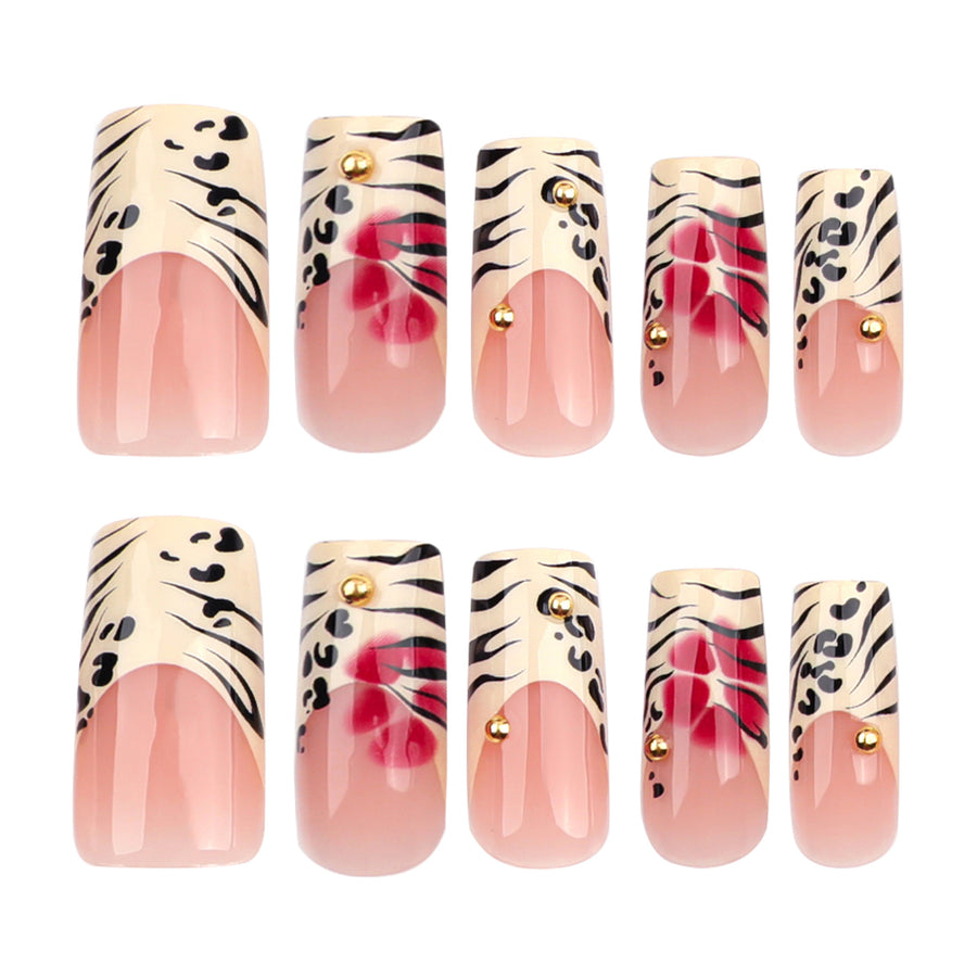 No.F230 Leopard Print Fingernails Patch 24pcs/Set