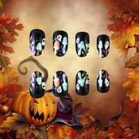 No.AW23 Halloween Ghost Face Mushroom Fingernails Patch 24pcs/Set