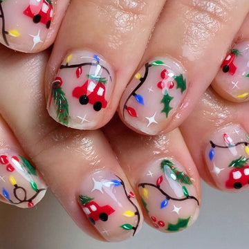 No.CM60 Multicolor Christmas Fingernails Patch 24pcs/Set