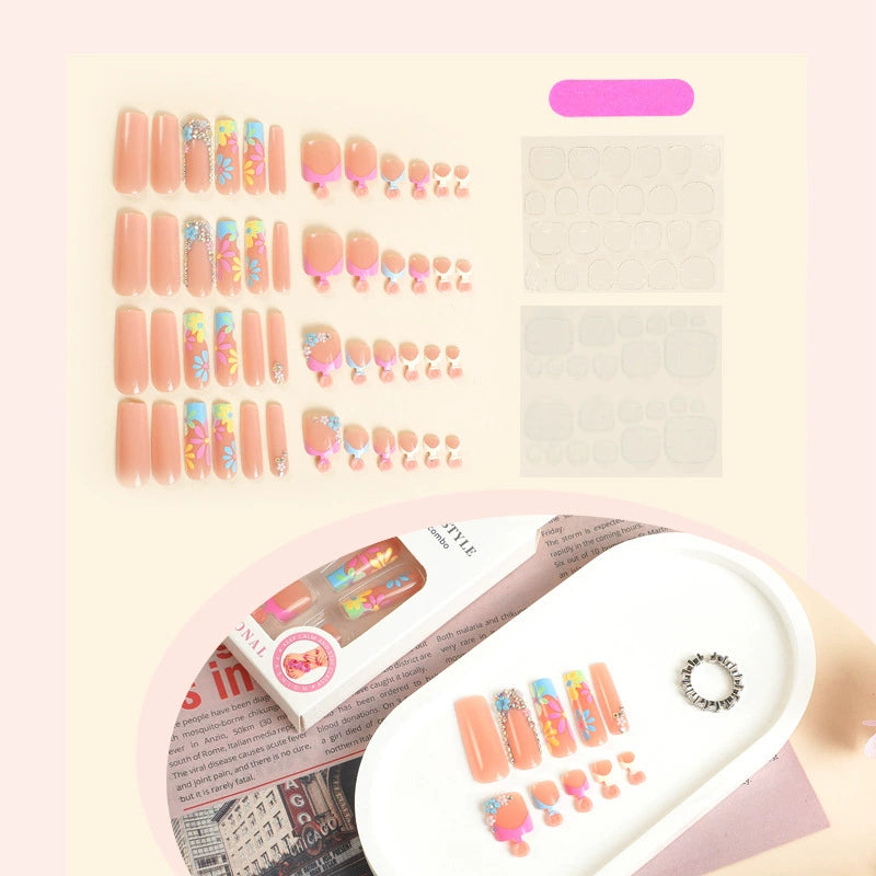 No.PSN4 Colorful Flowers Hand & Toe Pair Set – 48pcs