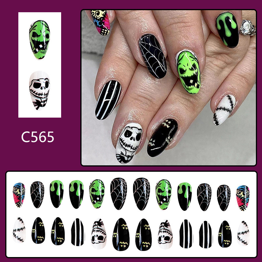 No.AW72 Halloween Spider Fingernails Patch 24pcs/Set