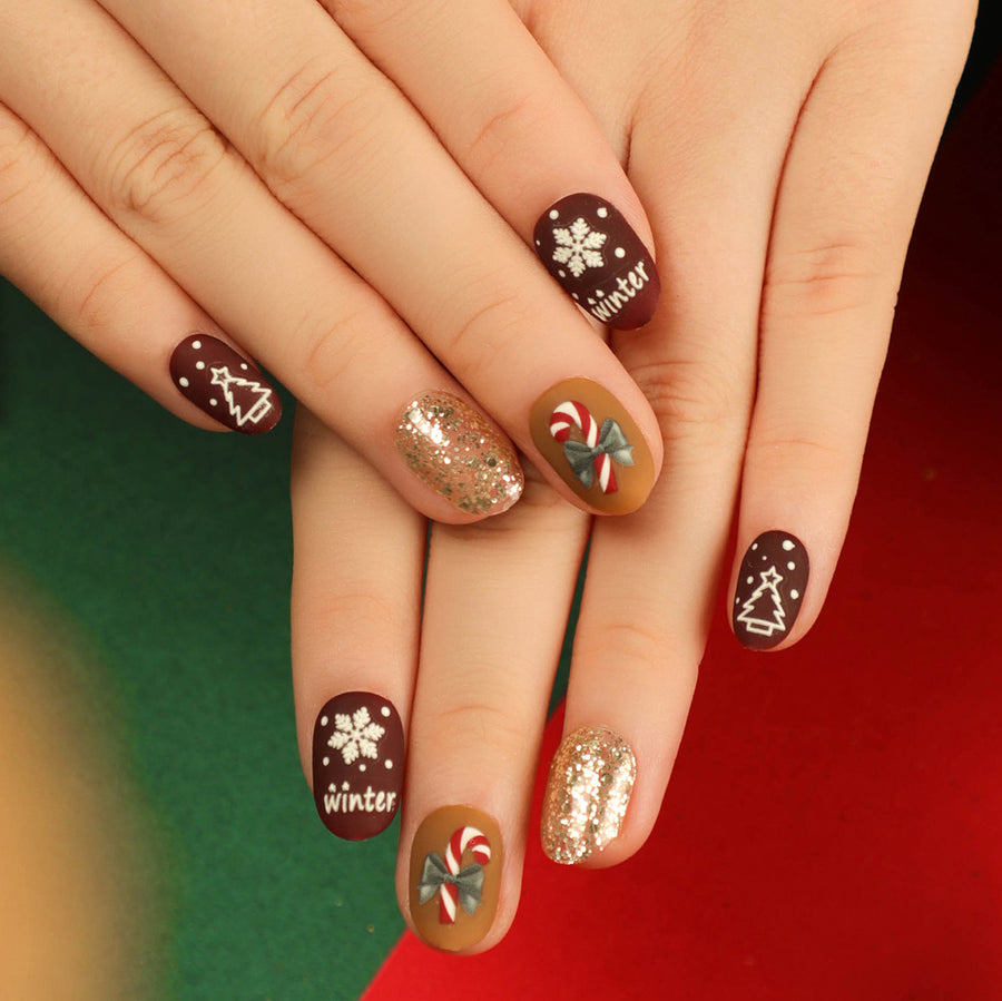 No.CM12 Christmas Fingernails Patch 24pcs/Set