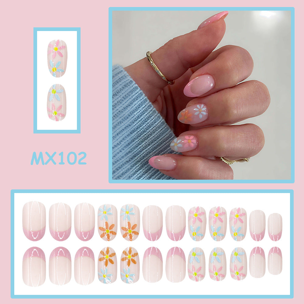 No.F764 Flower Fingernails Patch 24pcs/Set