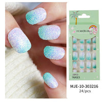 No.KD3 Multicolor Mini Kids Press on Fingernails 24pcs/Set