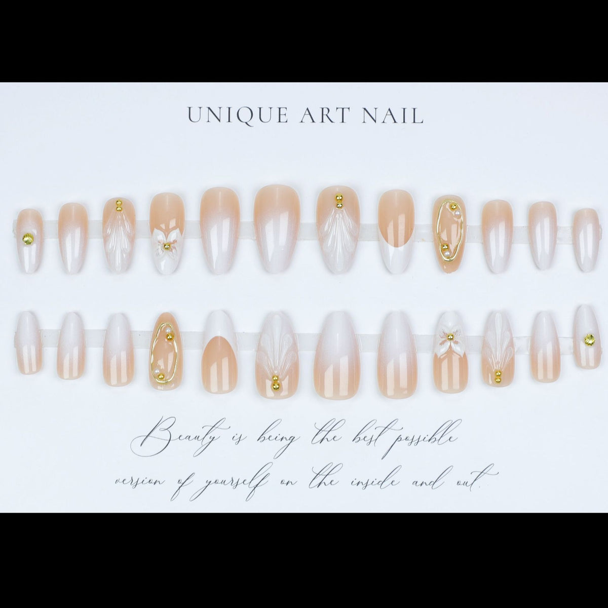 No.F493 White Fingernails Patch 24pcs/Set