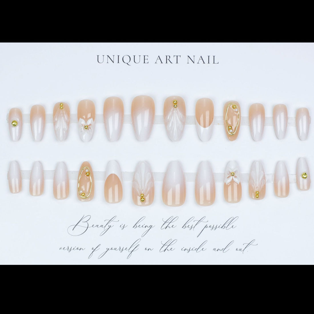 No.F493 White Fingernails Patch 24pcs/Set