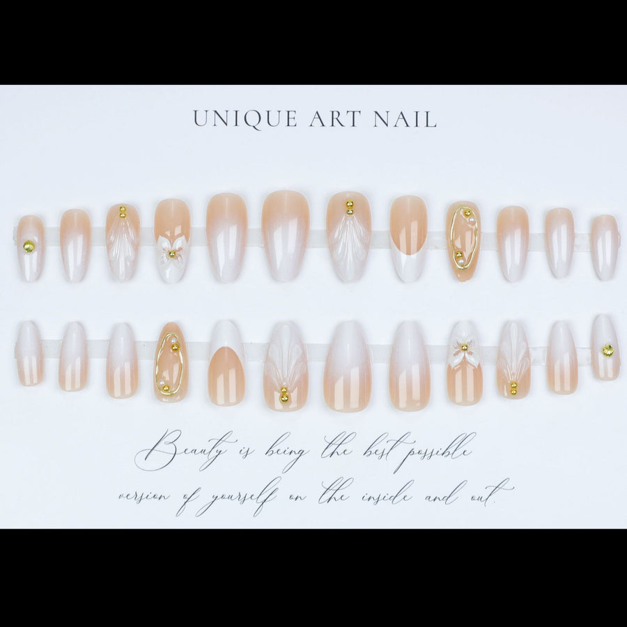 No.F493 White Fingernails Patch 24pcs/Set