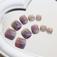 No.169 Cat Eye Removable Rainbow Toenails Patch 24pcs/Set