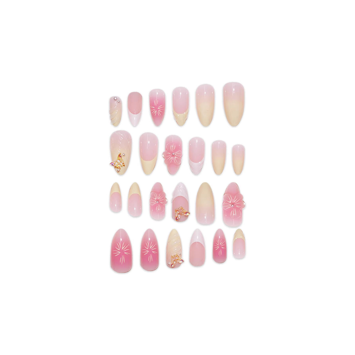 No.F679 Flowers Fingernails Patch 24pcs/Set
