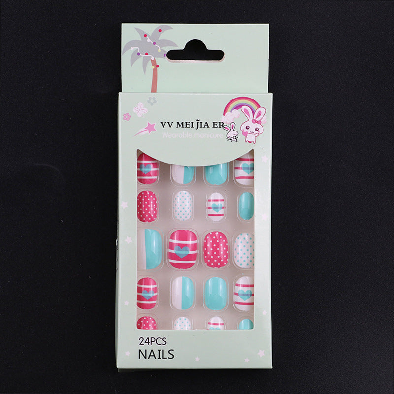 No.KD5 Cute Mini Kids Press on Fingernails 24pcs/Set