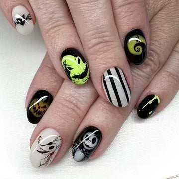 No.AW66 Halloween Skull Fingernails Patch 24pcs/Set