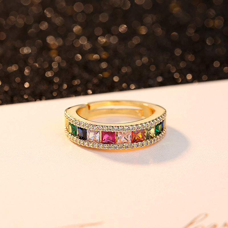 No.JR19 Colored Zircon Ring 1pc/set