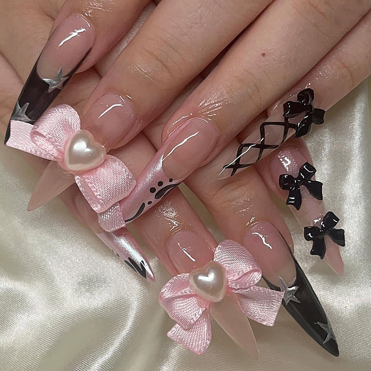 No.F467 Bow Fingernails Patch 24pcs/Set