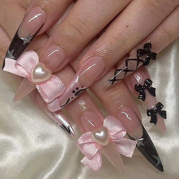 No.F467 Bow Fingernails Patch 24pcs/Set