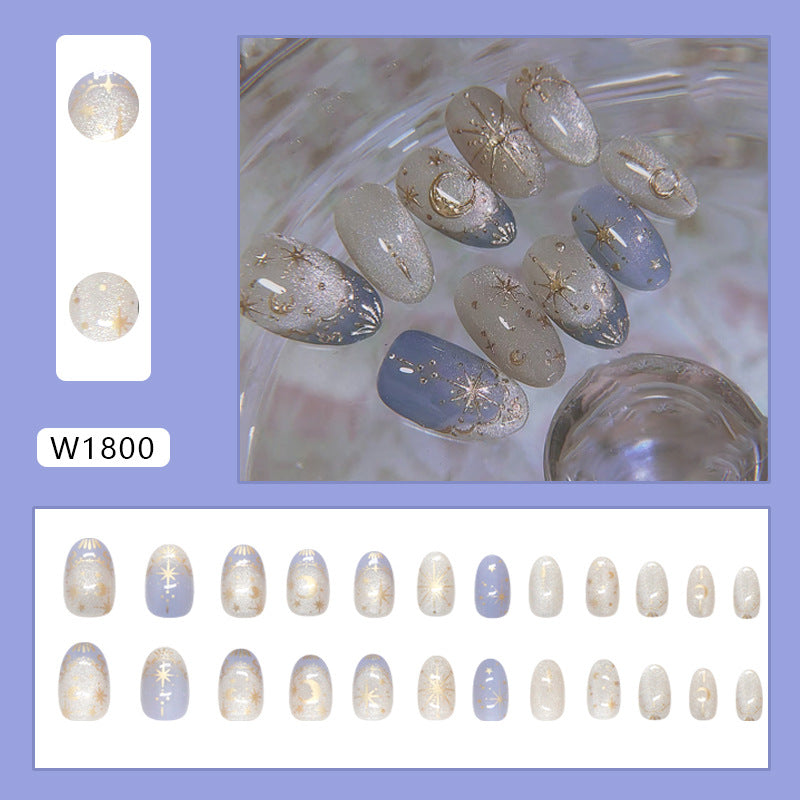 No.F535 Star Cat's Eye Fingernails Patch 24pcs/Set