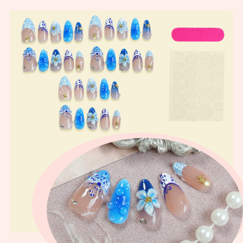 No.BH54 Flowers & Seashells Fingernails Patch 30pcs/Set