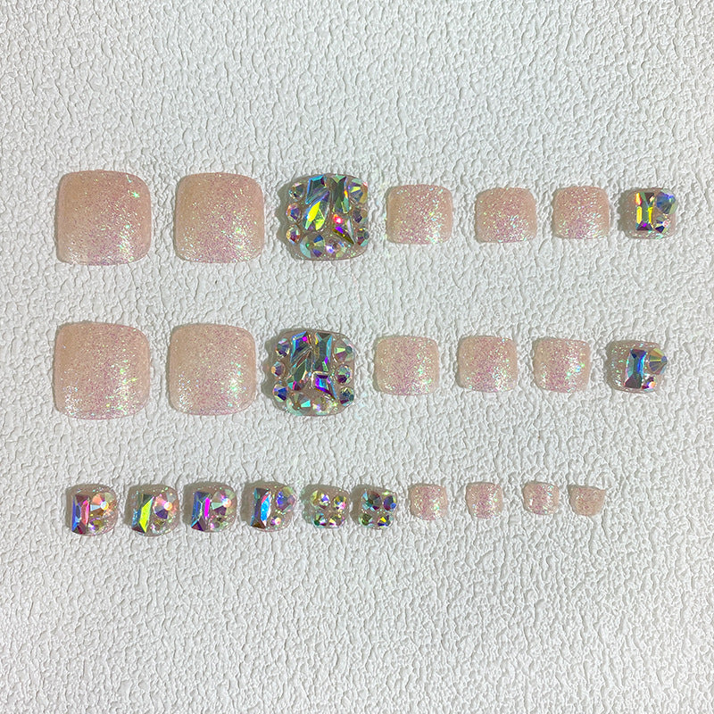 No.122 Sparkling Cute Press on Toenails 24pcs/Set