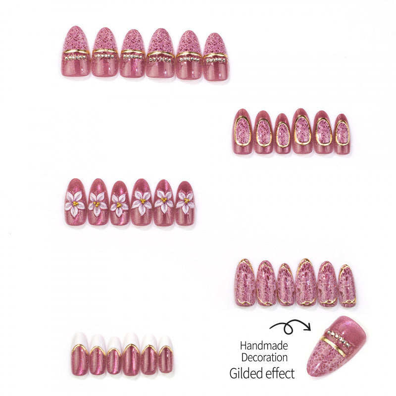 No.F833 Purple Cat's Eye Fingernails Patch 24pcs/Set