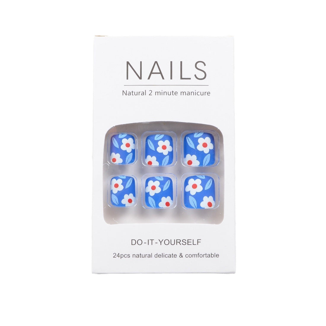 No.306 Blue Flower Toenail Patch 24pcs/Set